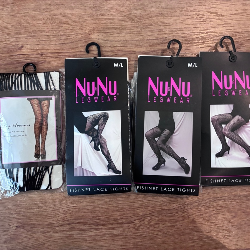 nununu Black Fishnet Lace Hosiery